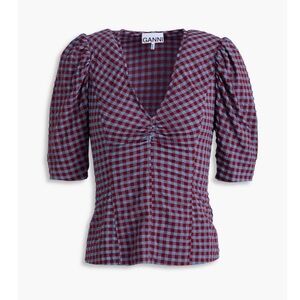 GANNI Women's Seersucker Top - Size Small